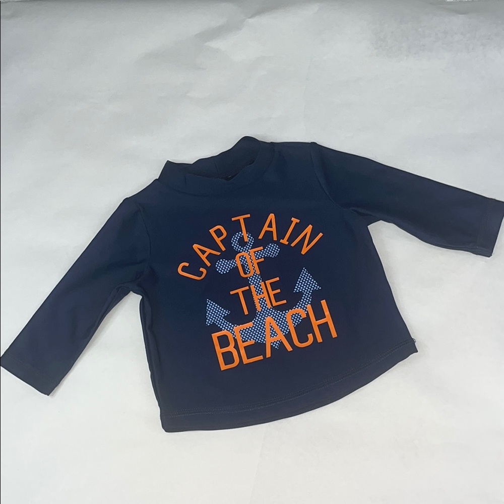 Carter's Navy and Orange Kids Swim Rashguard